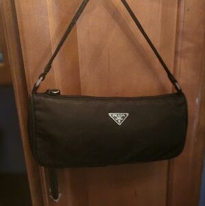 Prada Tessuto Black Synthetic Clutch Bag (Pre-Owned)